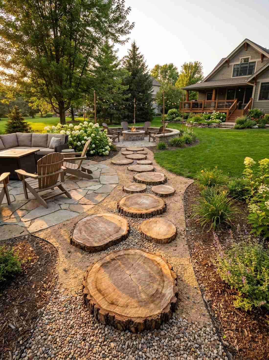 log slice stepping stones