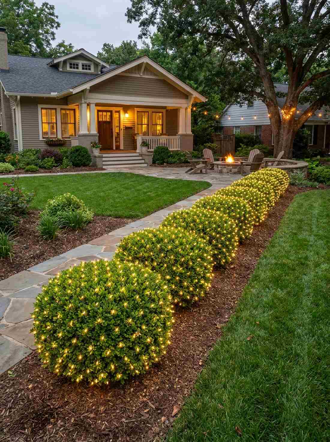 net lighting for shrubs