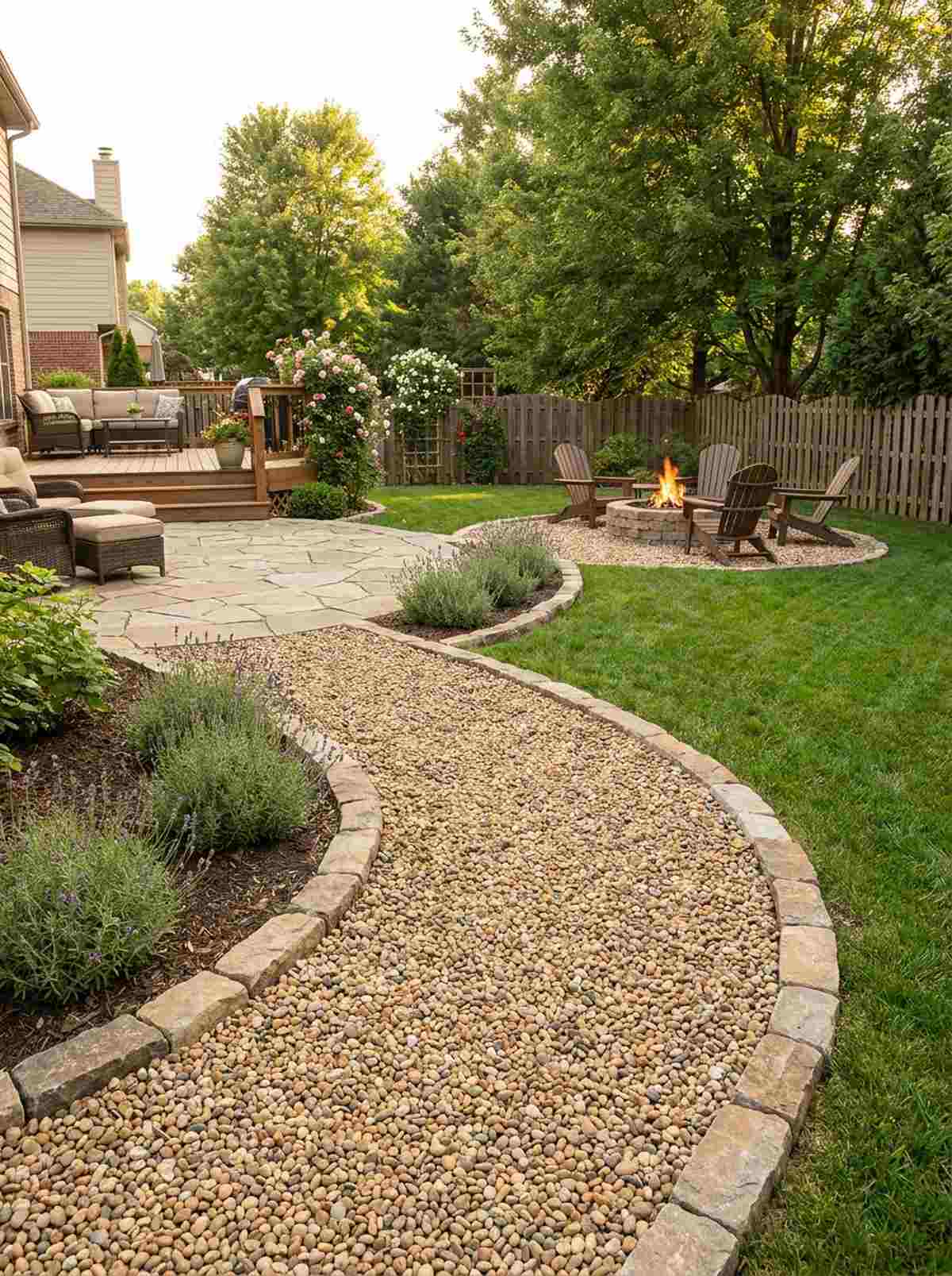 pea gravel pathways