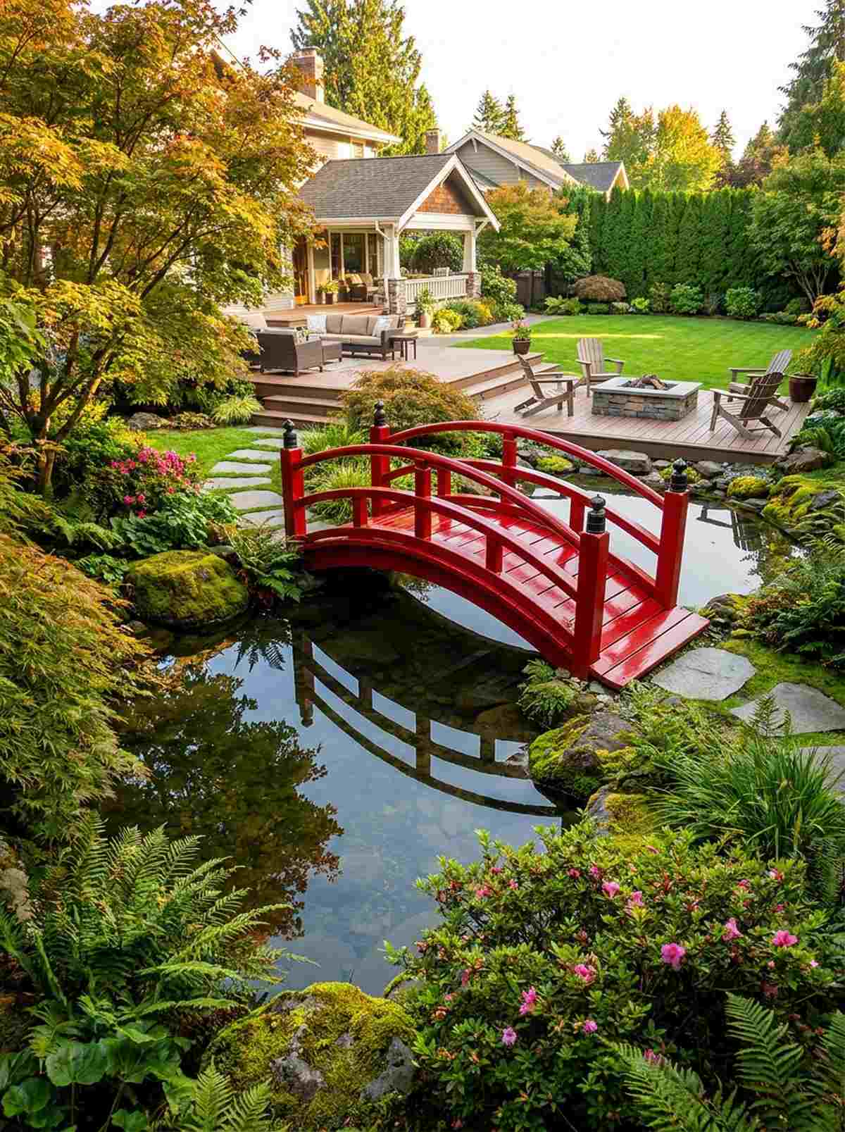 red lacquered moon bridge