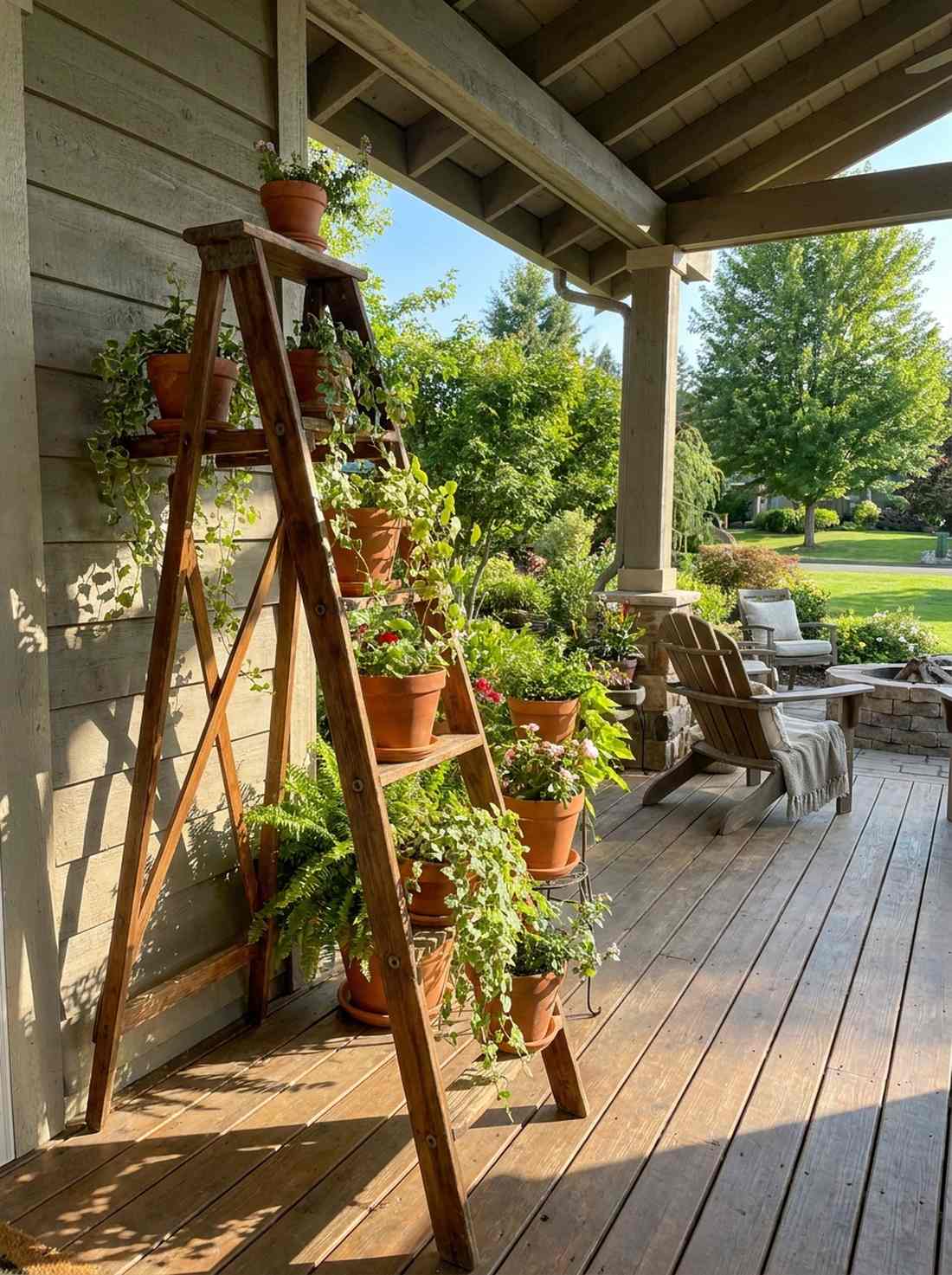 tiered ladder plant stand