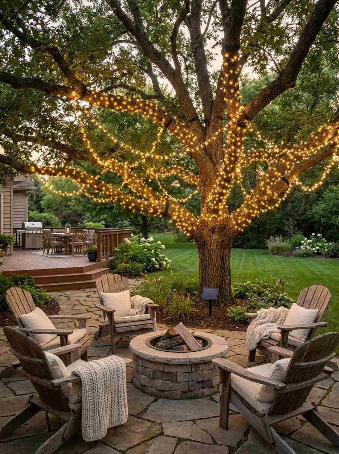 tree canopy suspended strings