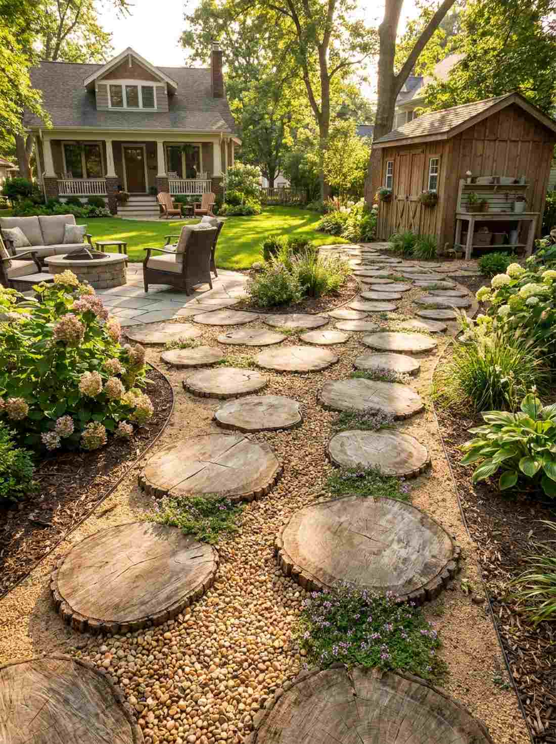 wooden garden pathways