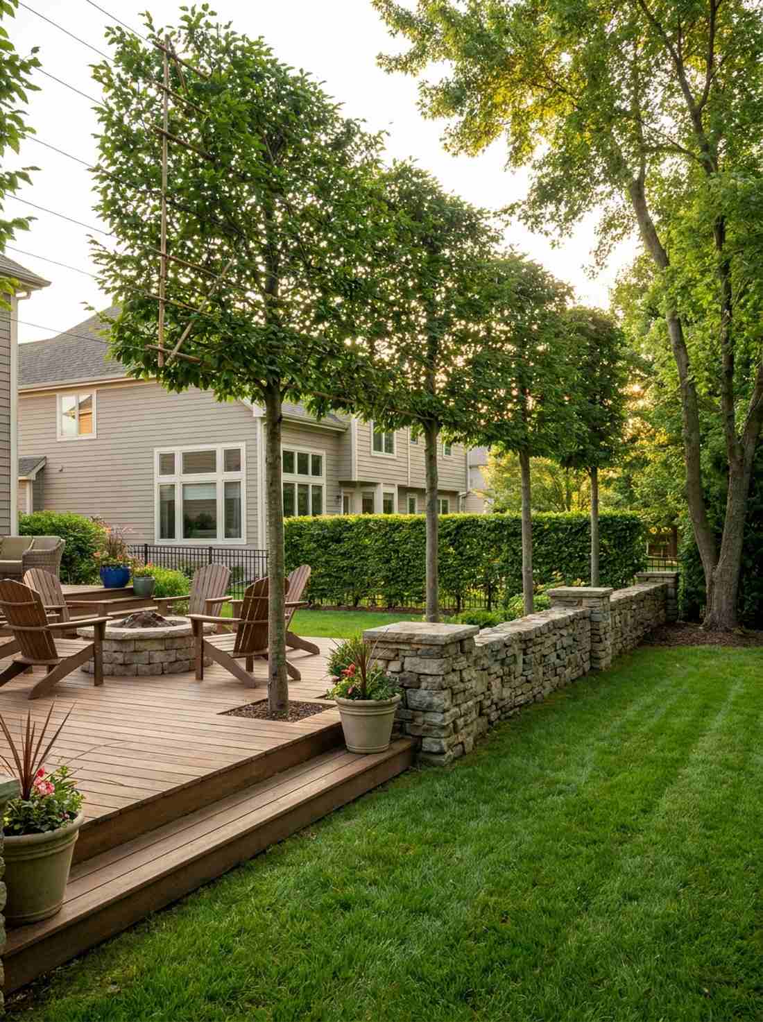 pleached hedge walls