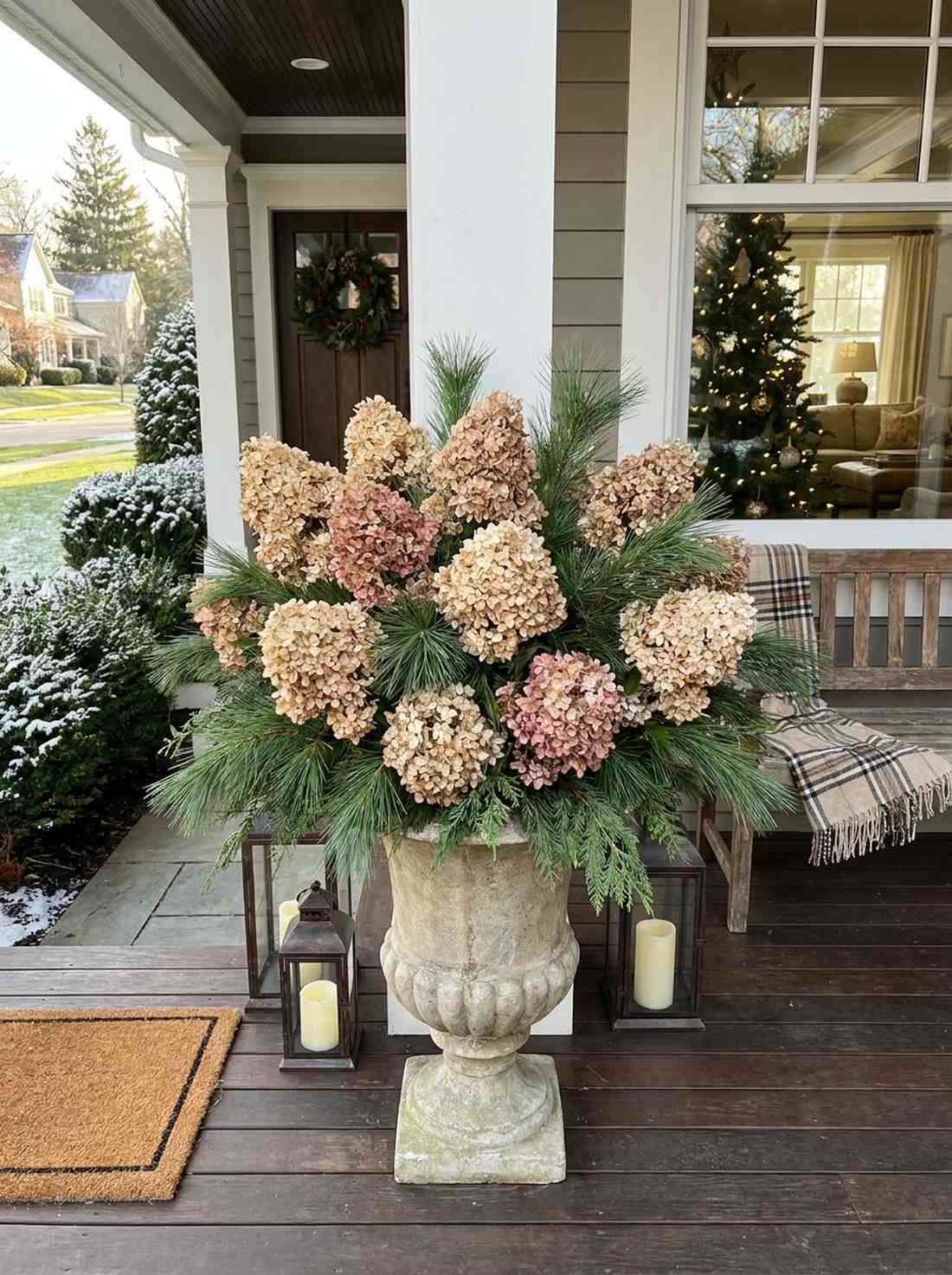 dried hydrangea winter arrangements