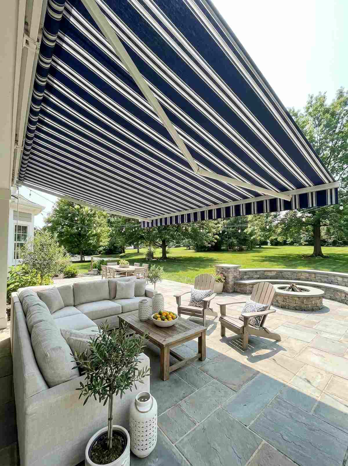 retractable awning over patio