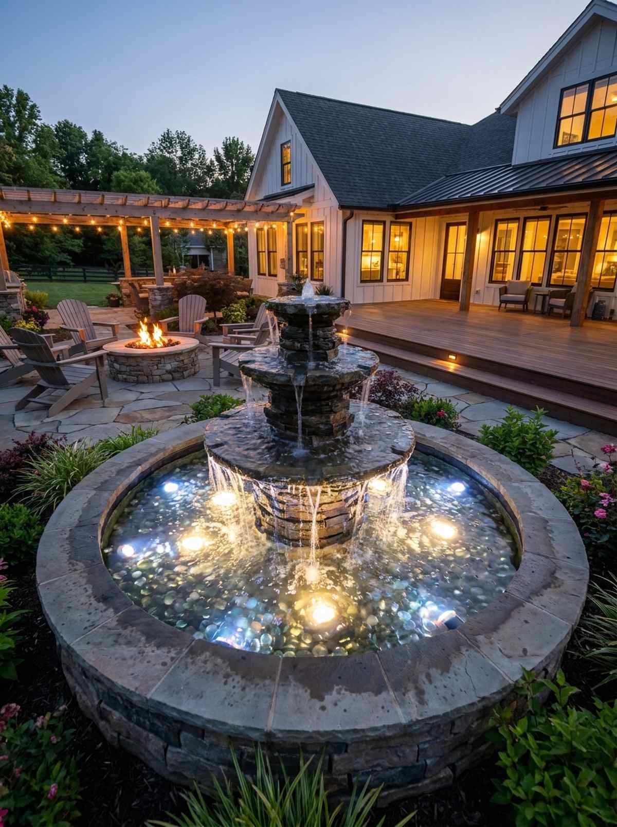 water feature accent lighting