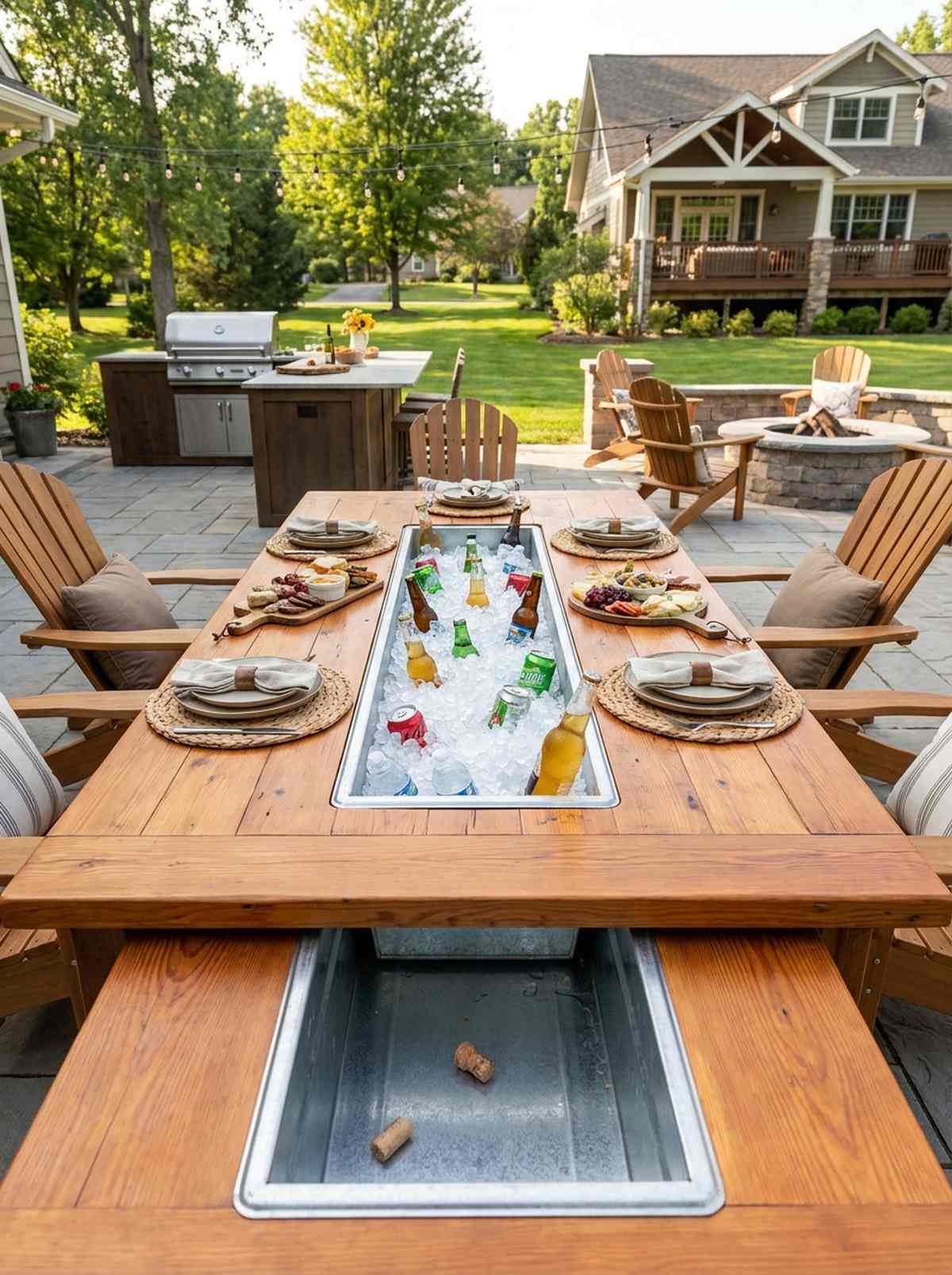 built in cooler in table