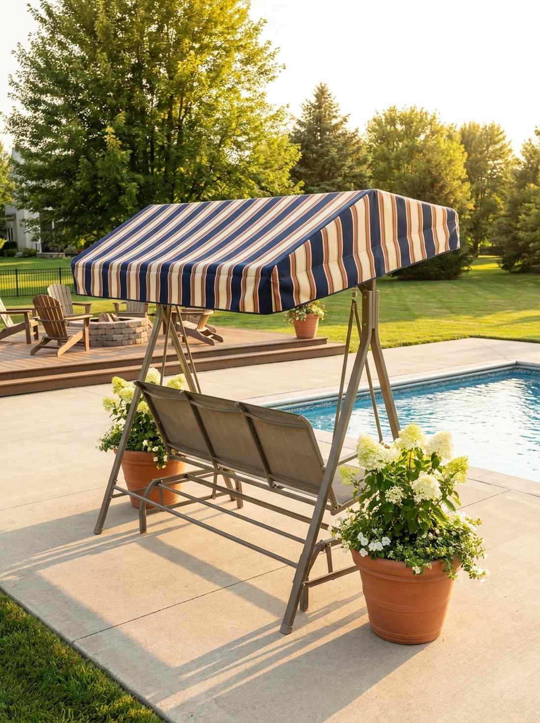 glider bench with canopy