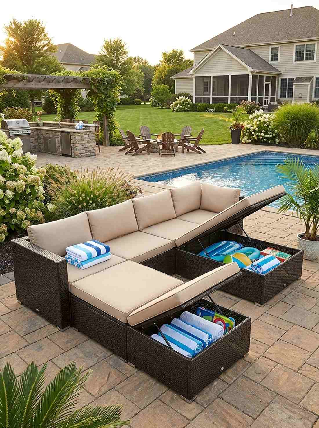 integrated storage sectional
