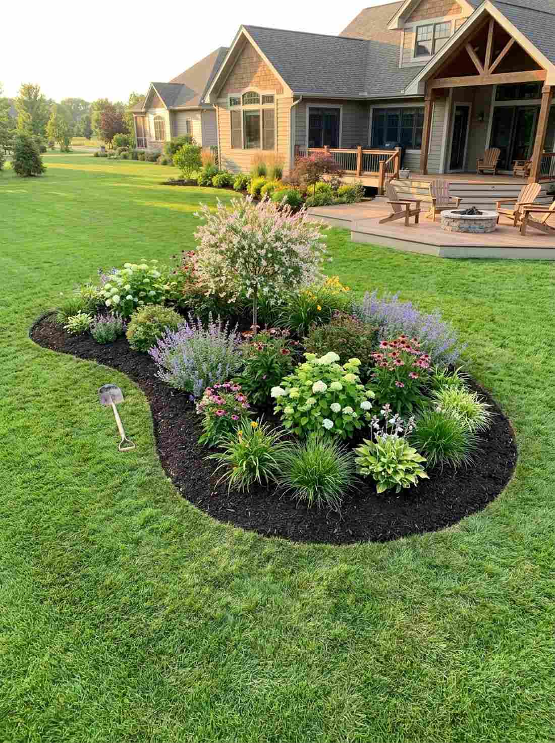 island bed in lawn setting