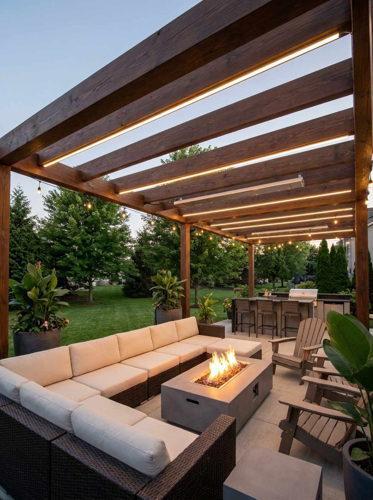 pergola integrated led strips