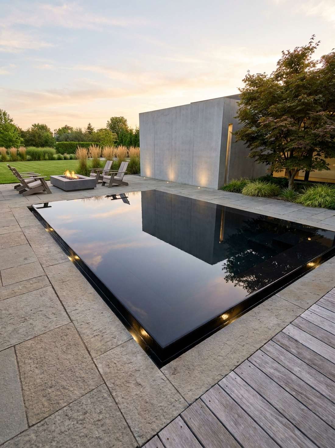 reflecting pool with still surface