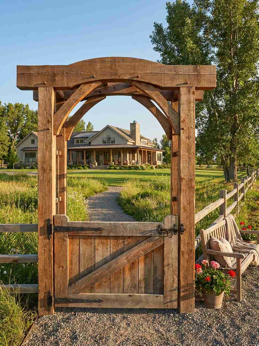 rustic wooden arbor gates