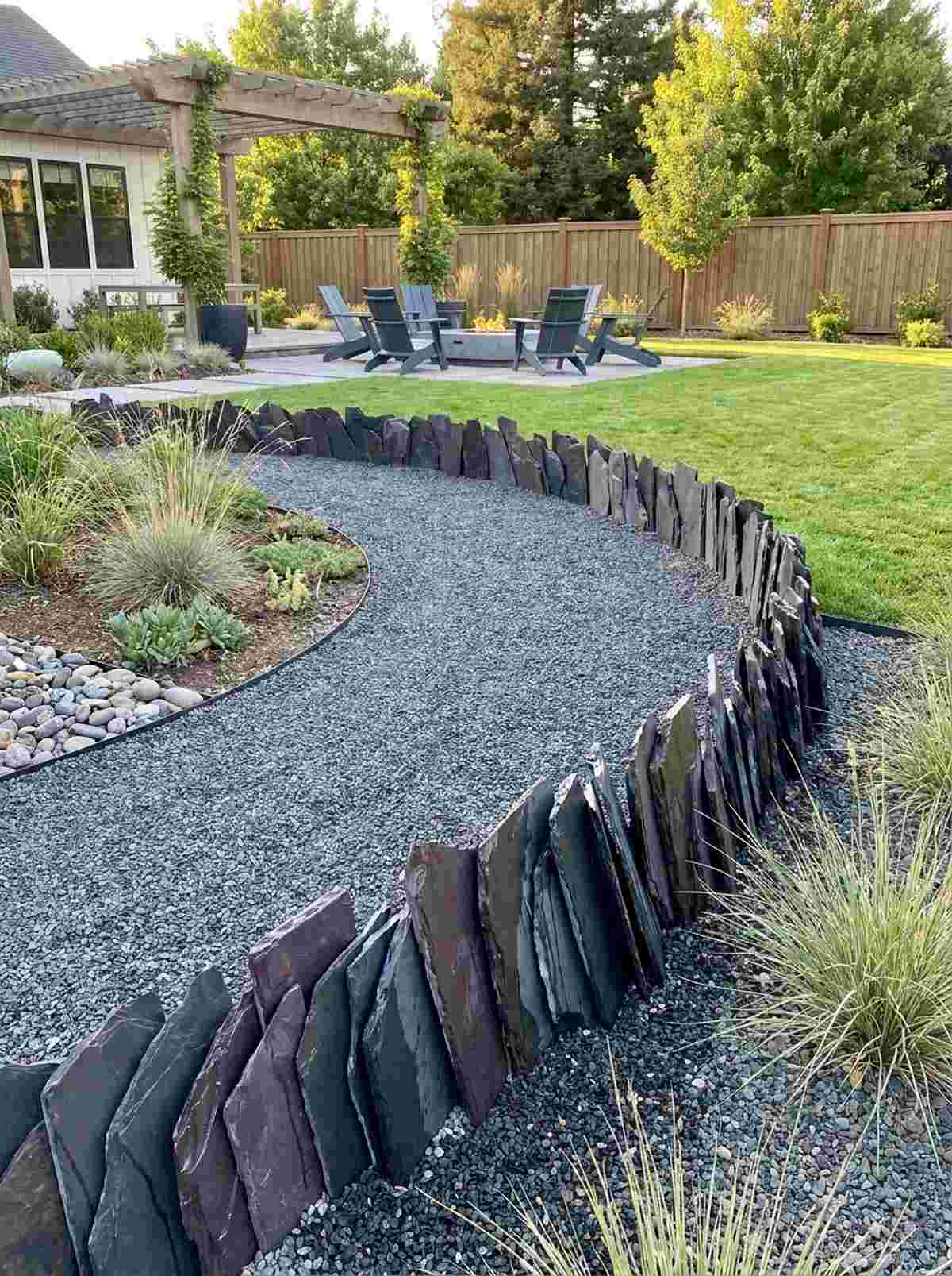 stacked slate edging