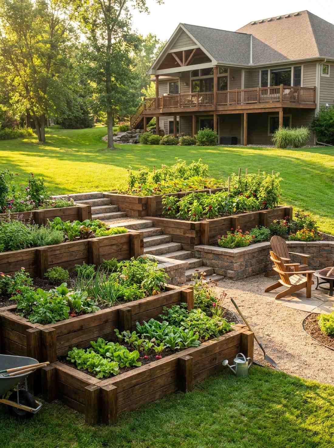 tiered cascading beds