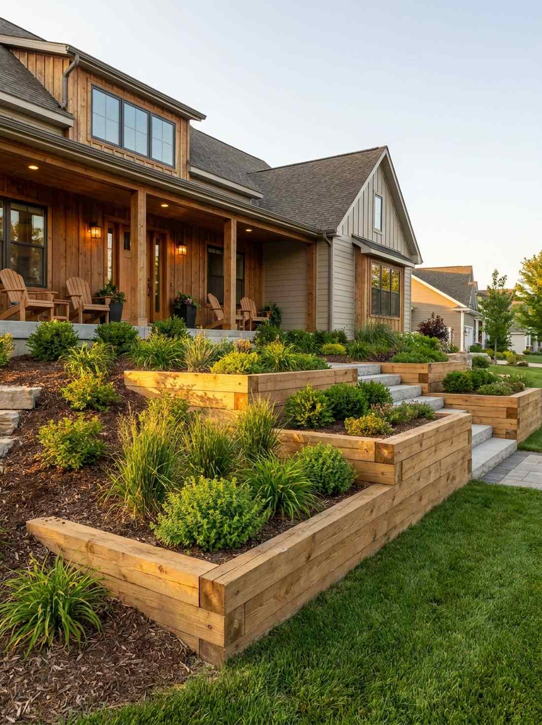 timber framed planters