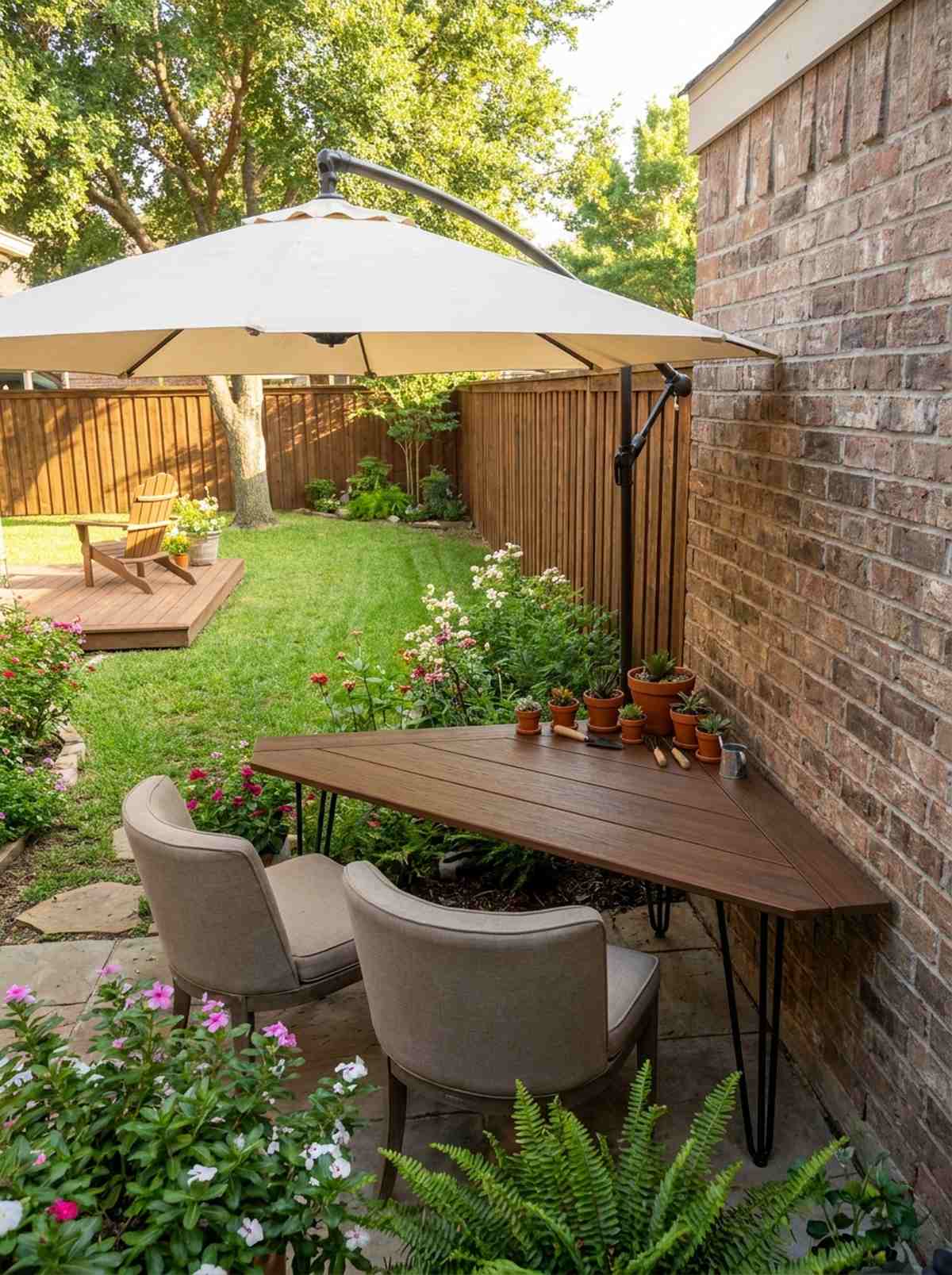 triangular corner table