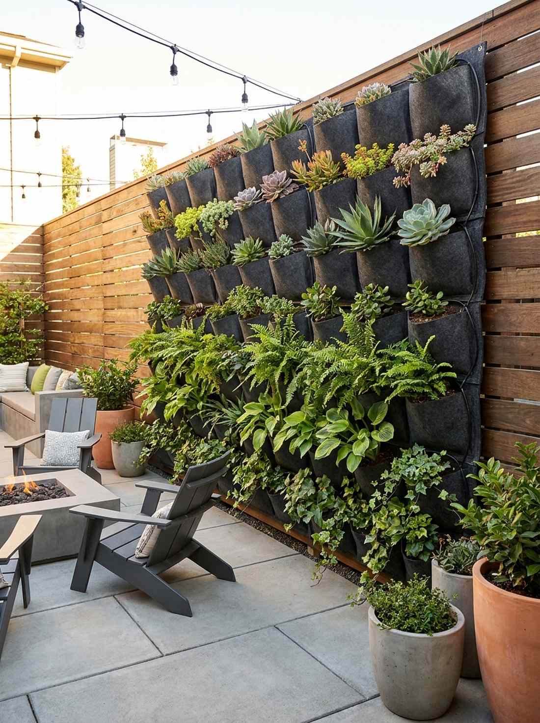 vertical garden panel fence