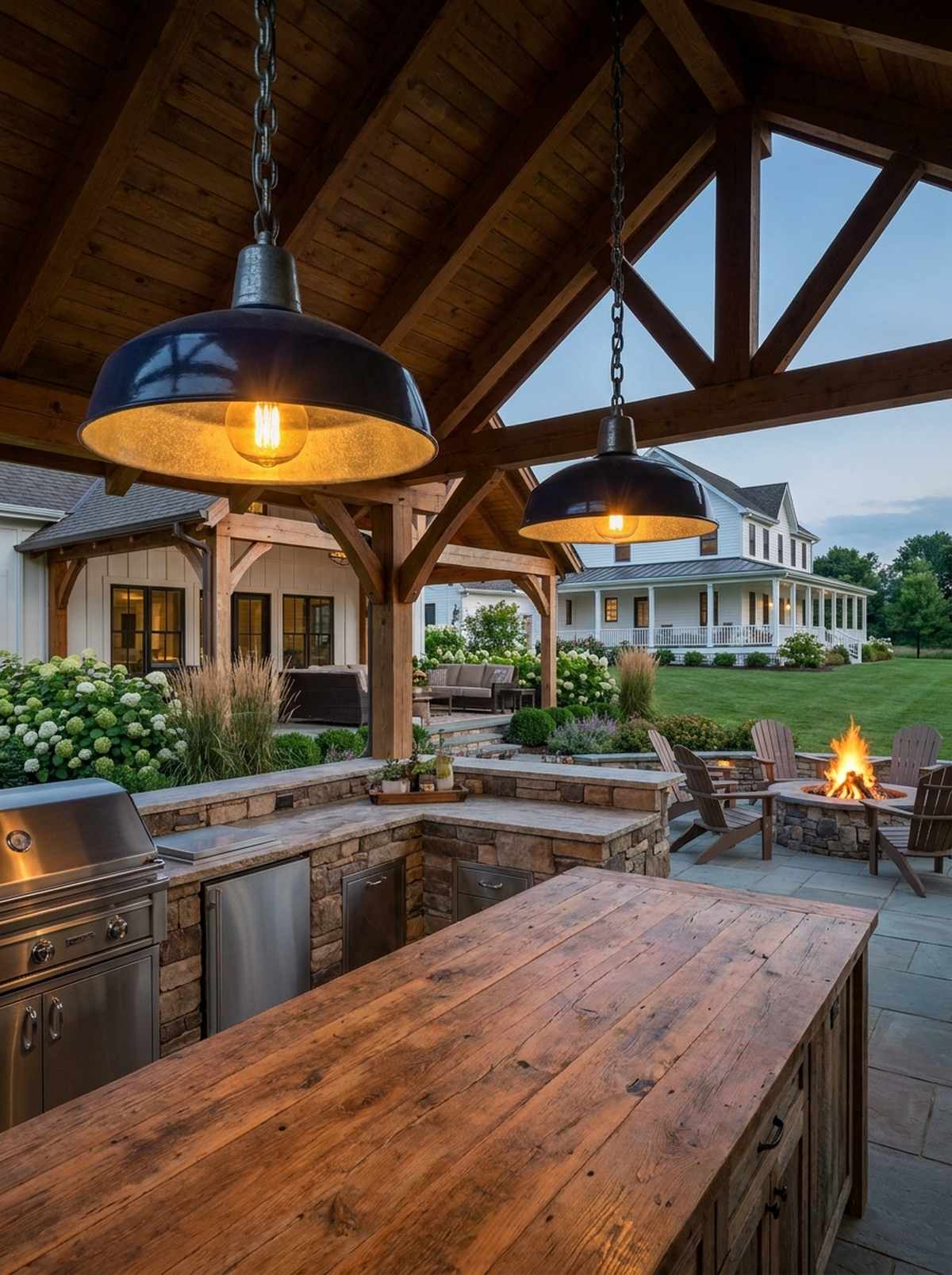 vintage barn light suspension