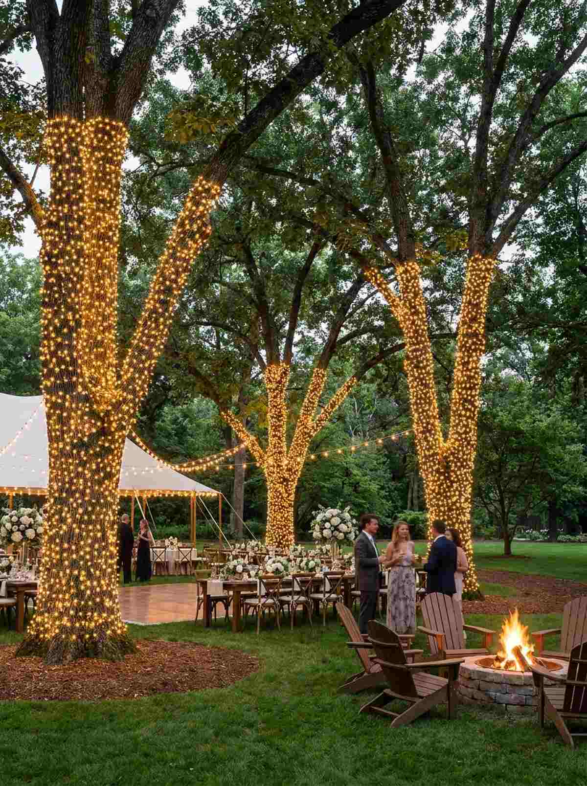 wrapped trunk string lights