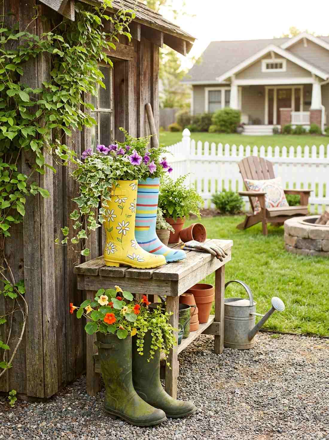 painted rain boots