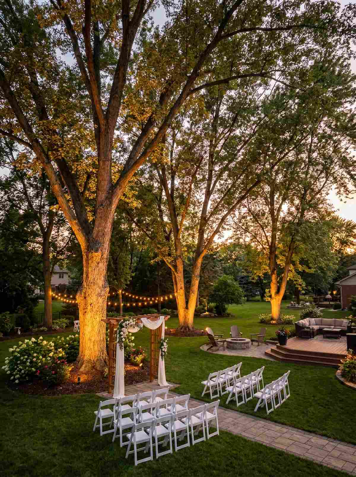 canopy uplighting installation