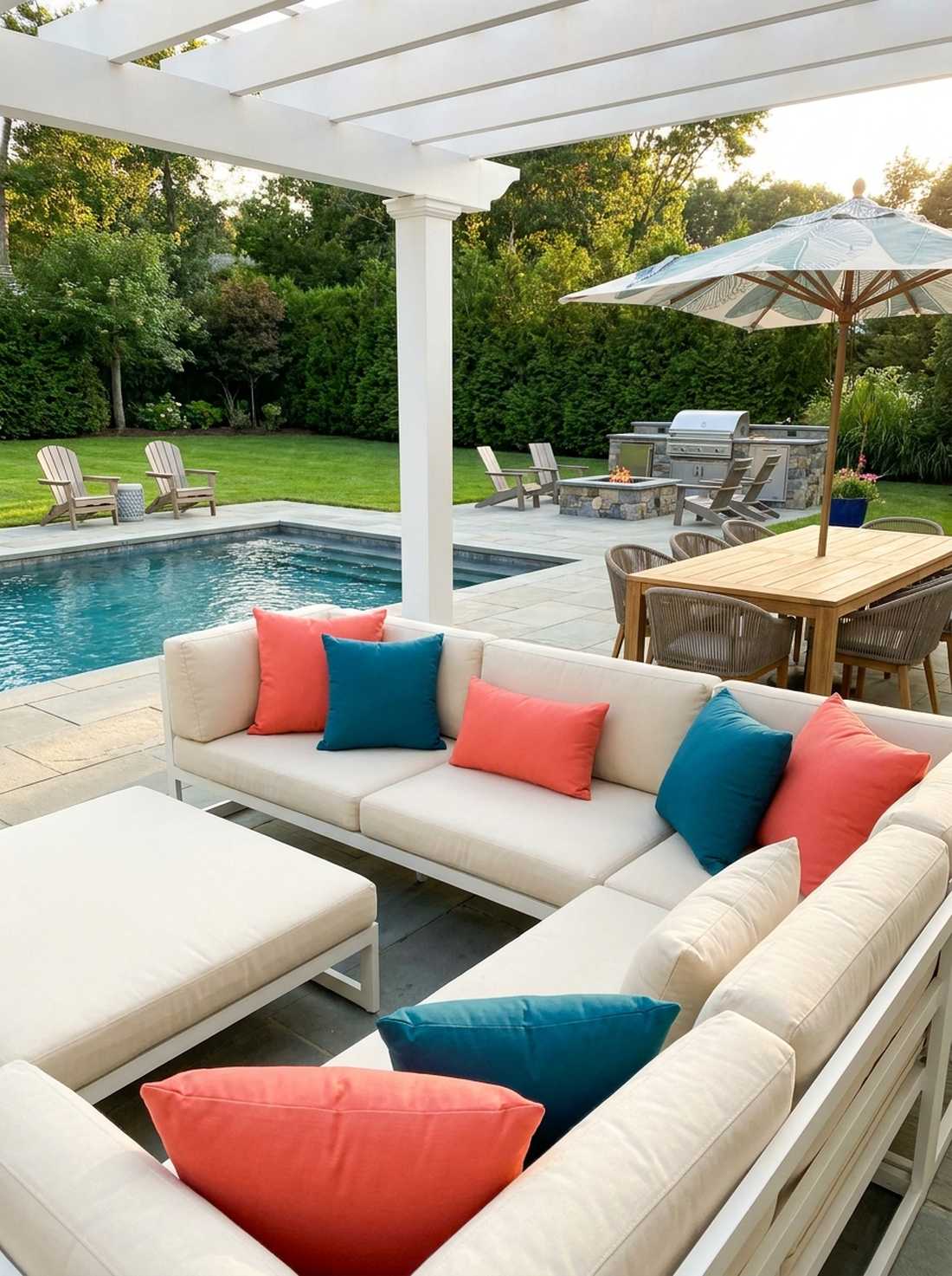 coral and teal pairing