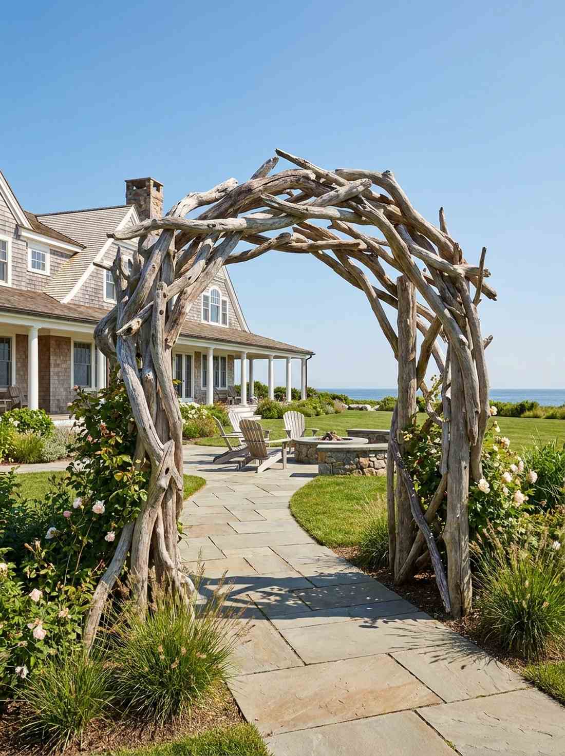 driftwood garden arch