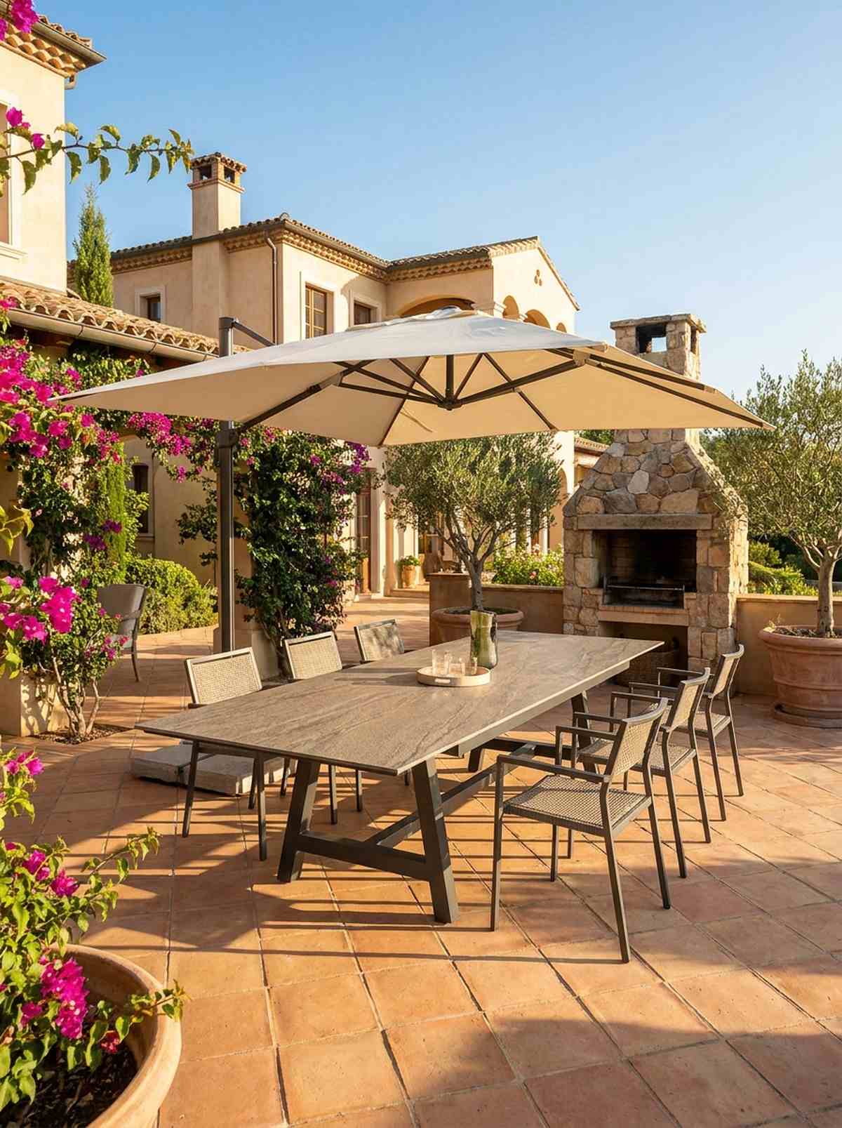 extendable sintered stone dining set