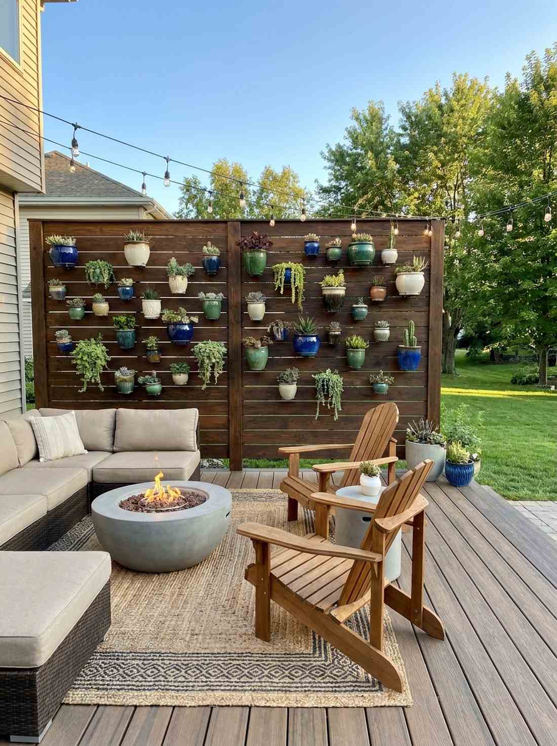 gallery wall with mounted pots