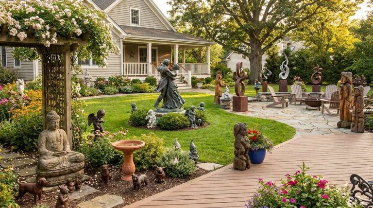8 garden decor statues vertical