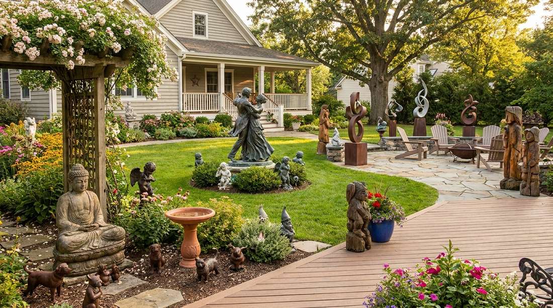 8 garden decor statues vertical