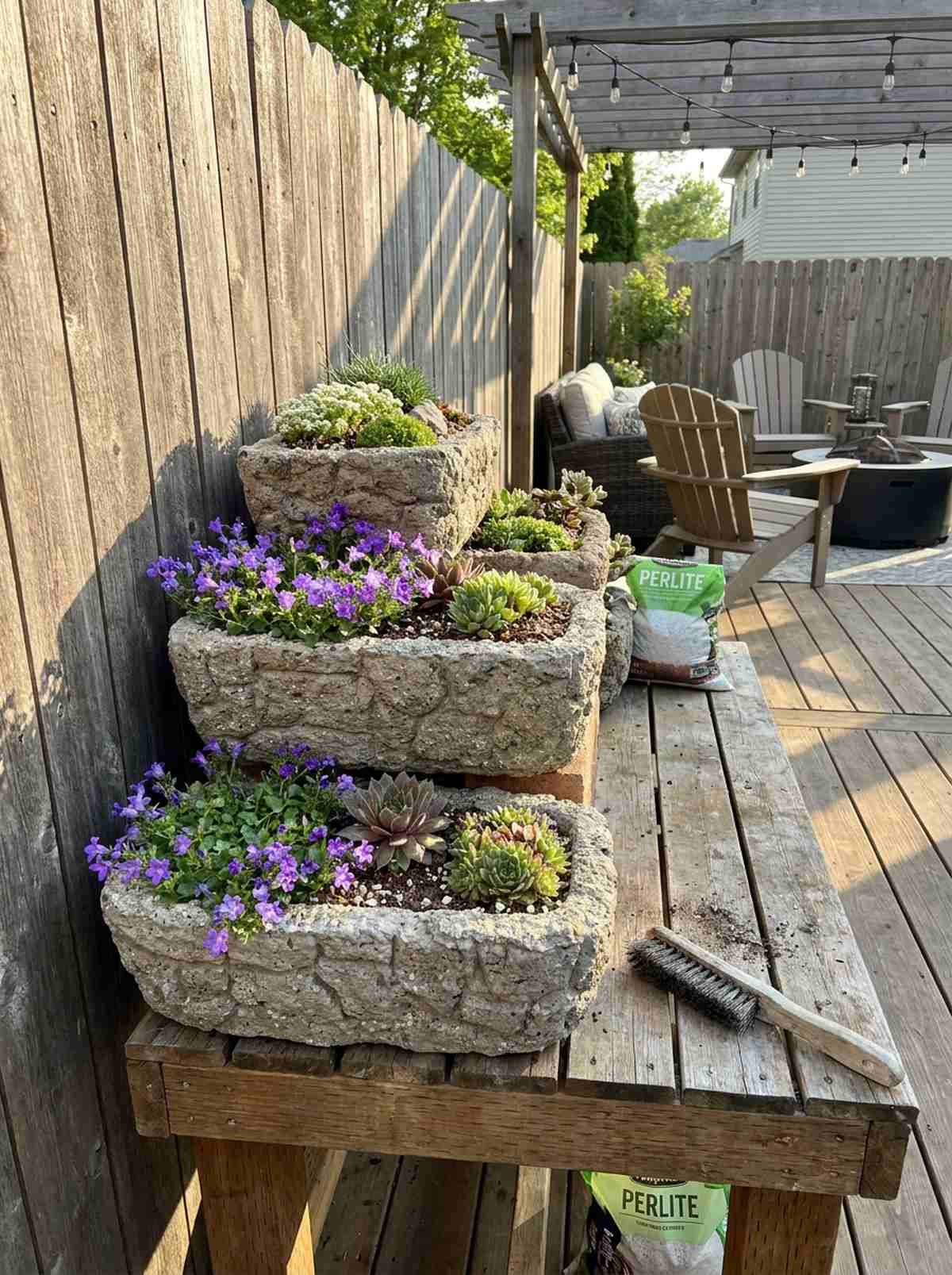 hypertufa trough stack