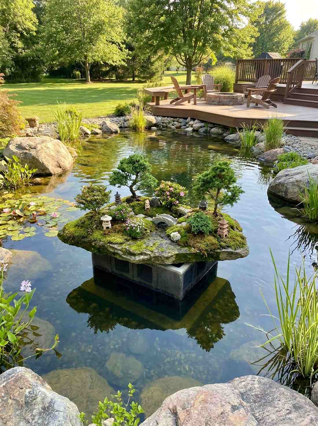 island within pond
