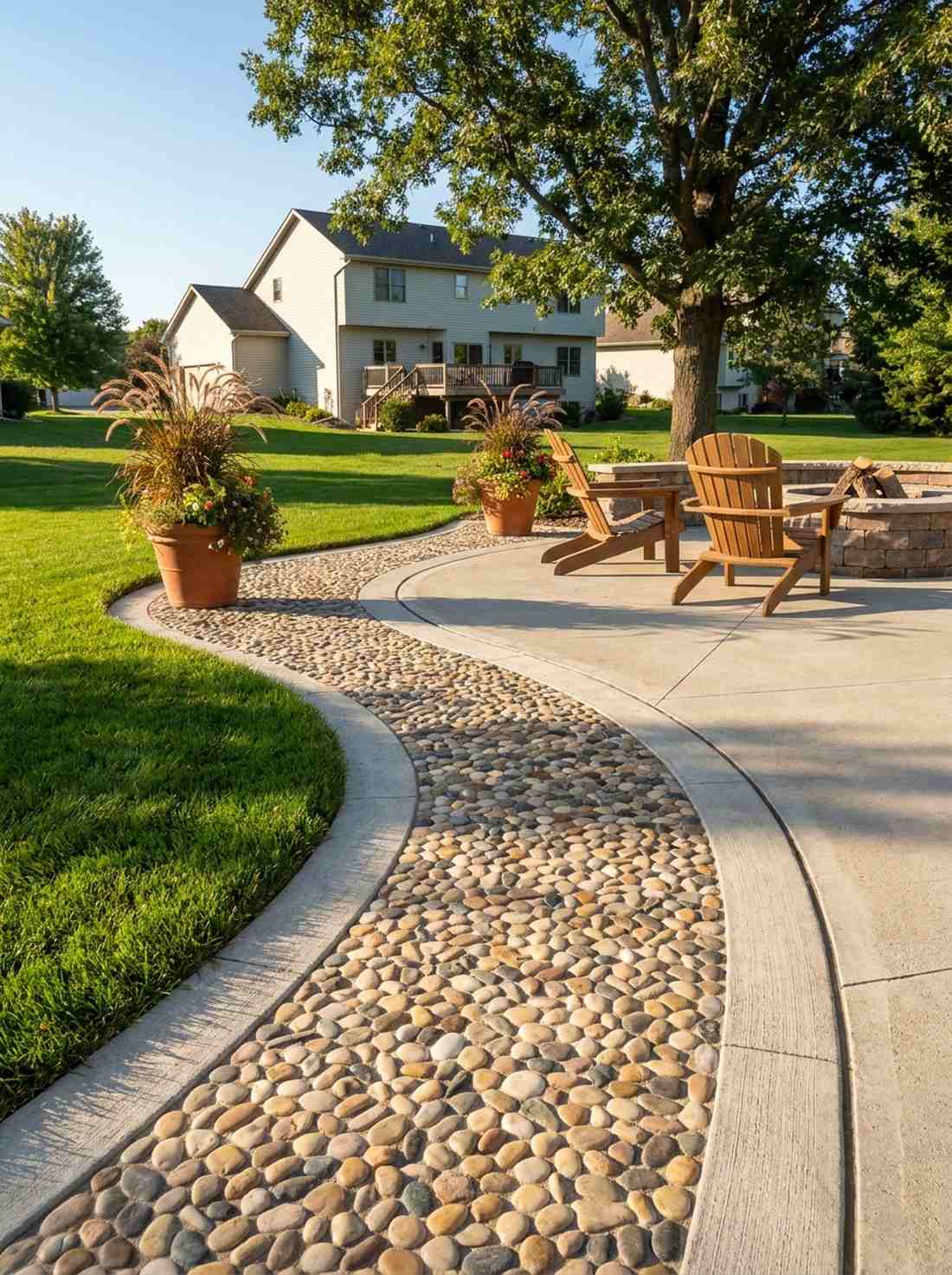 pebble mosaic accent panels