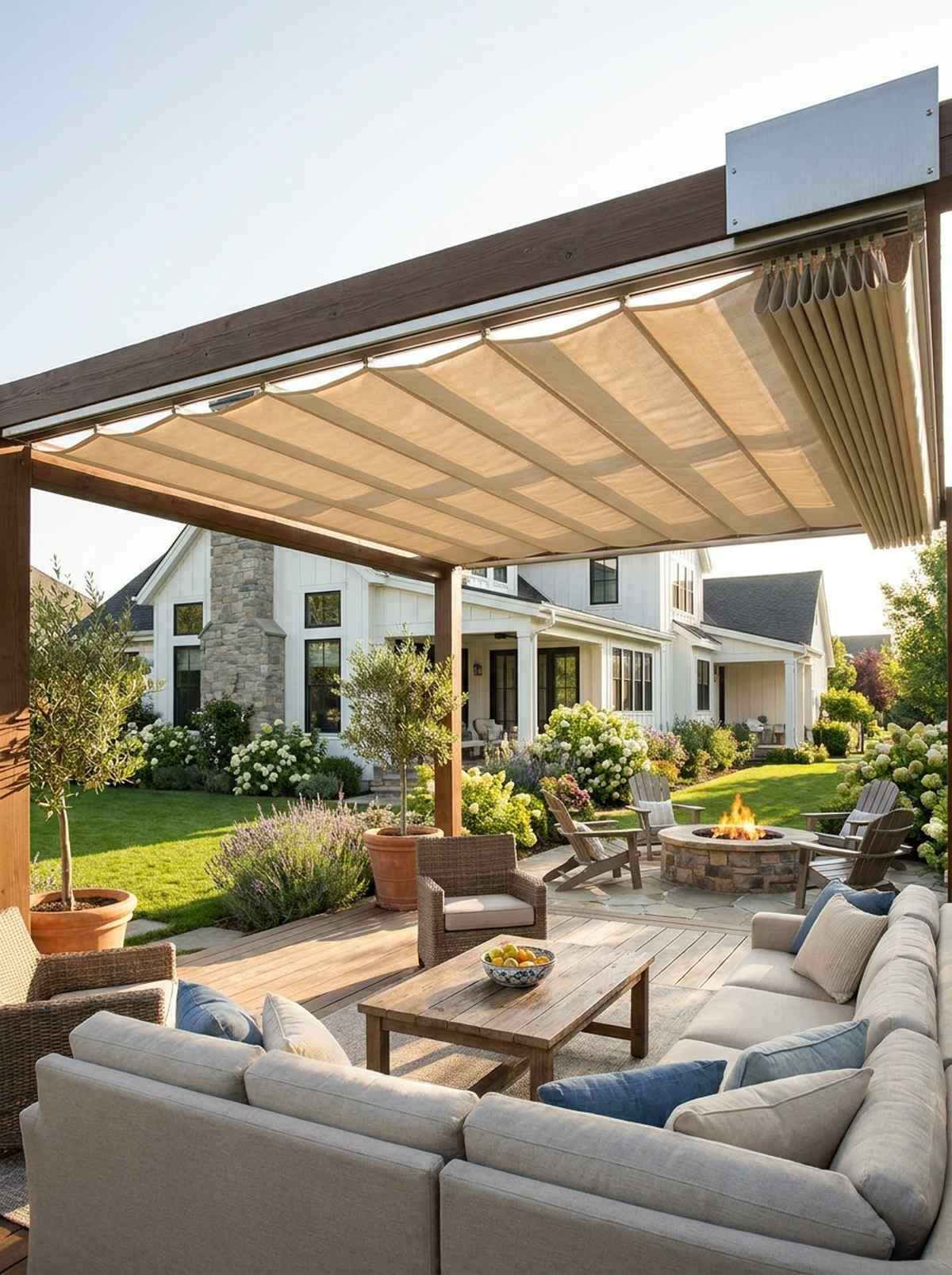retractable canopy pergola frame