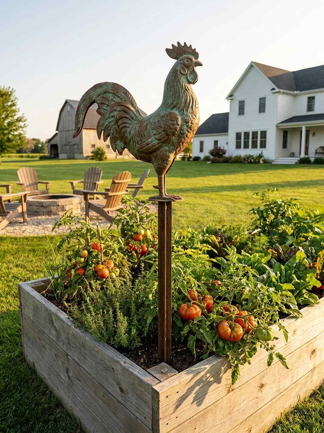 rooster weathervane statue