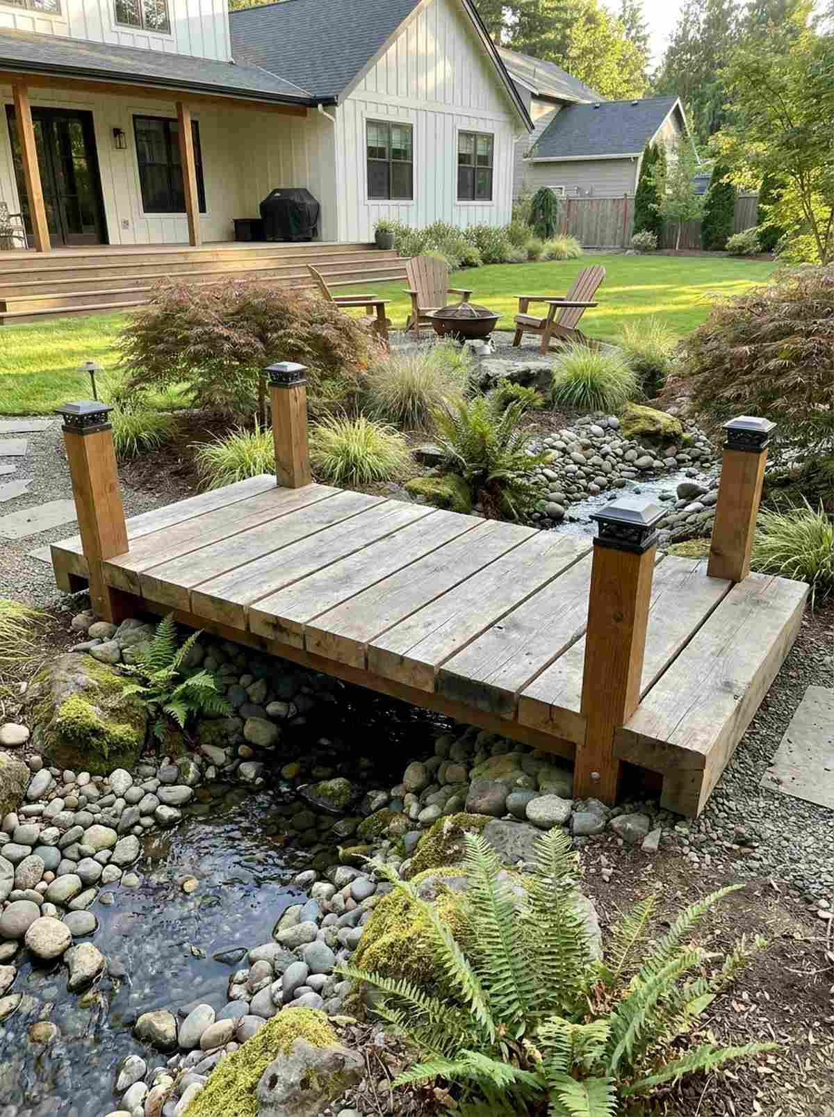 simple plank bridge with post details