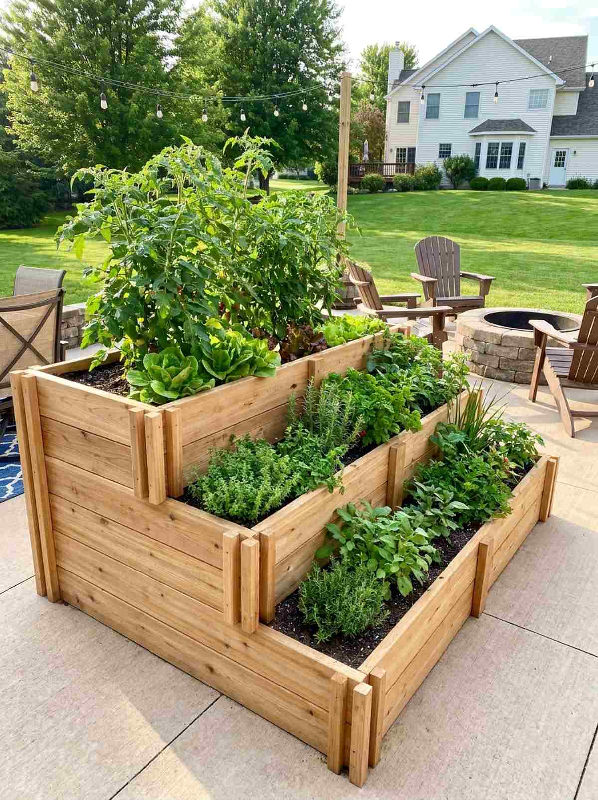 three tier stepped beds