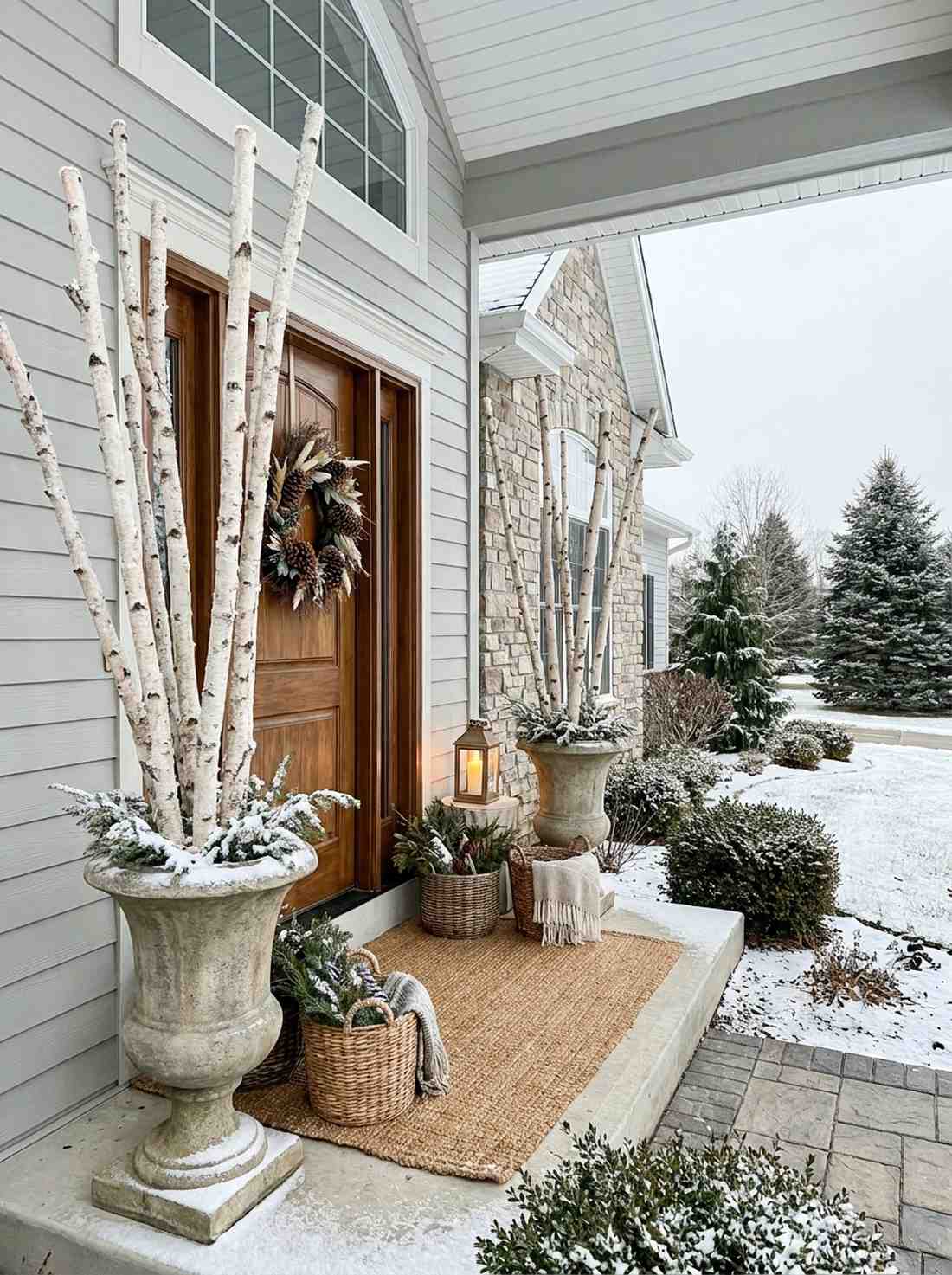 white birch branch arrangements