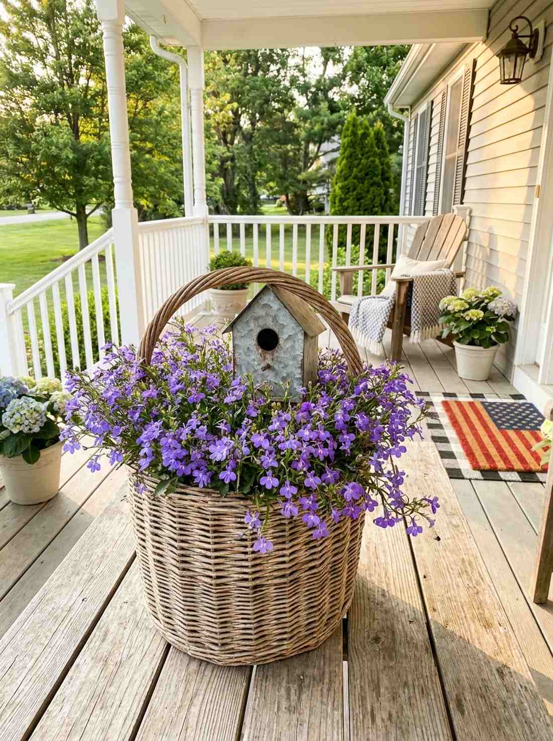wicker basket country garden