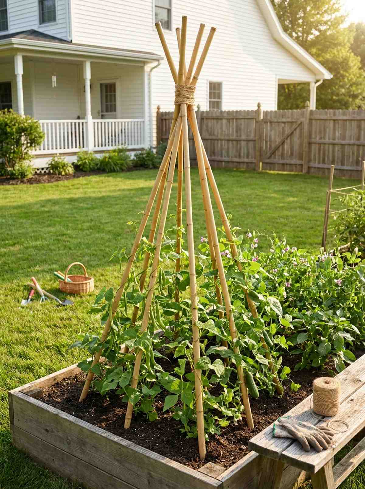 bamboo teepee structures