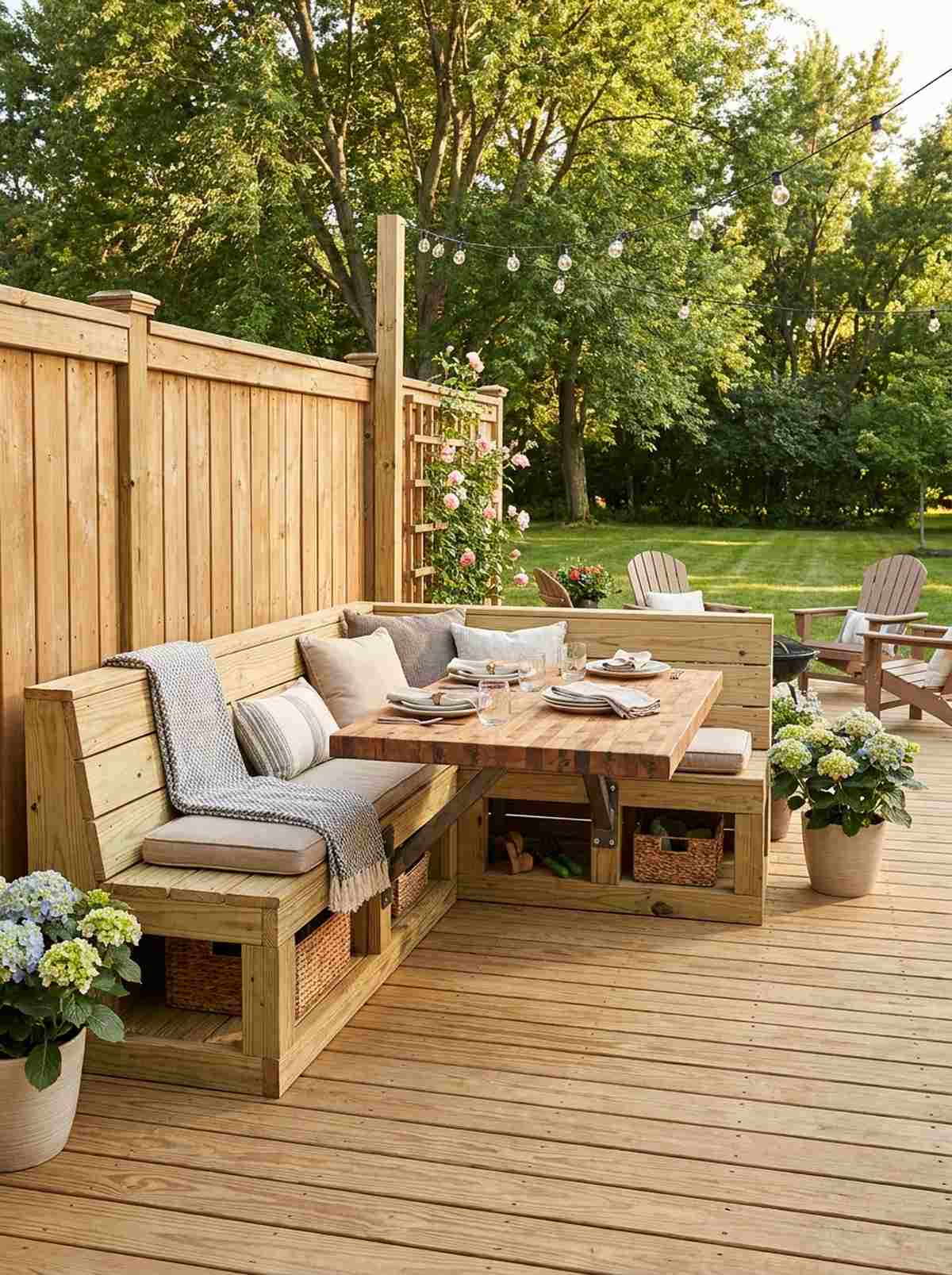 corner bench with table