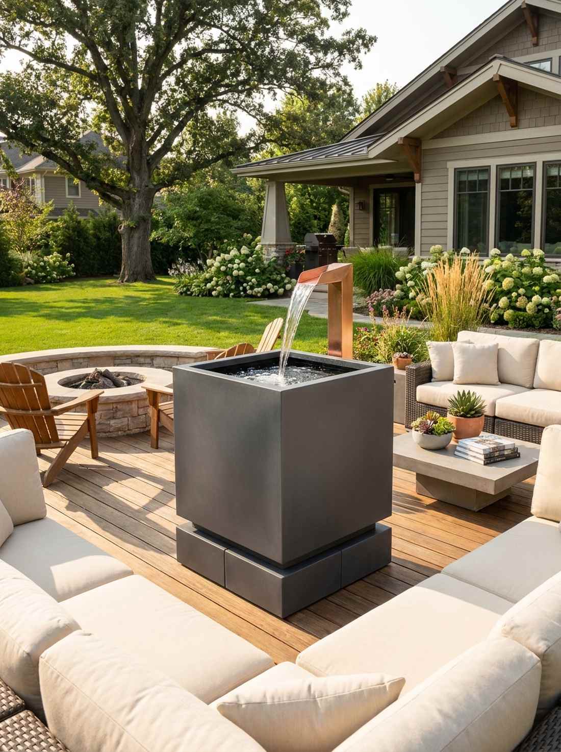 corner spout cubic basin