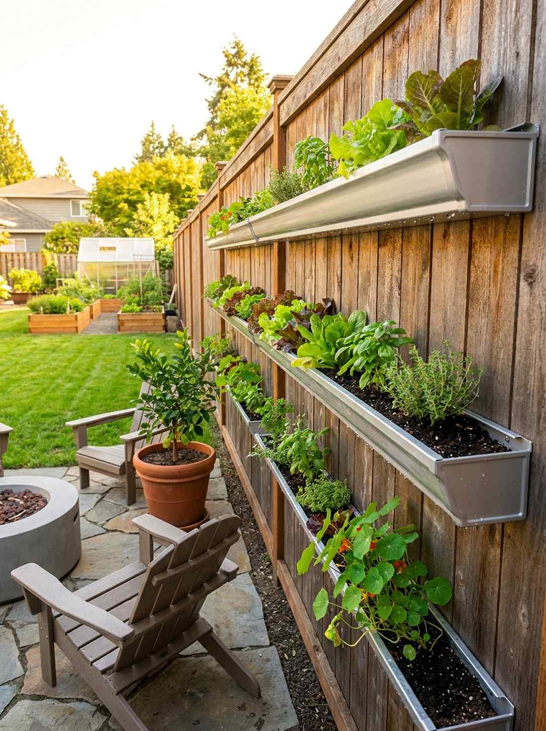 gutter garden rows