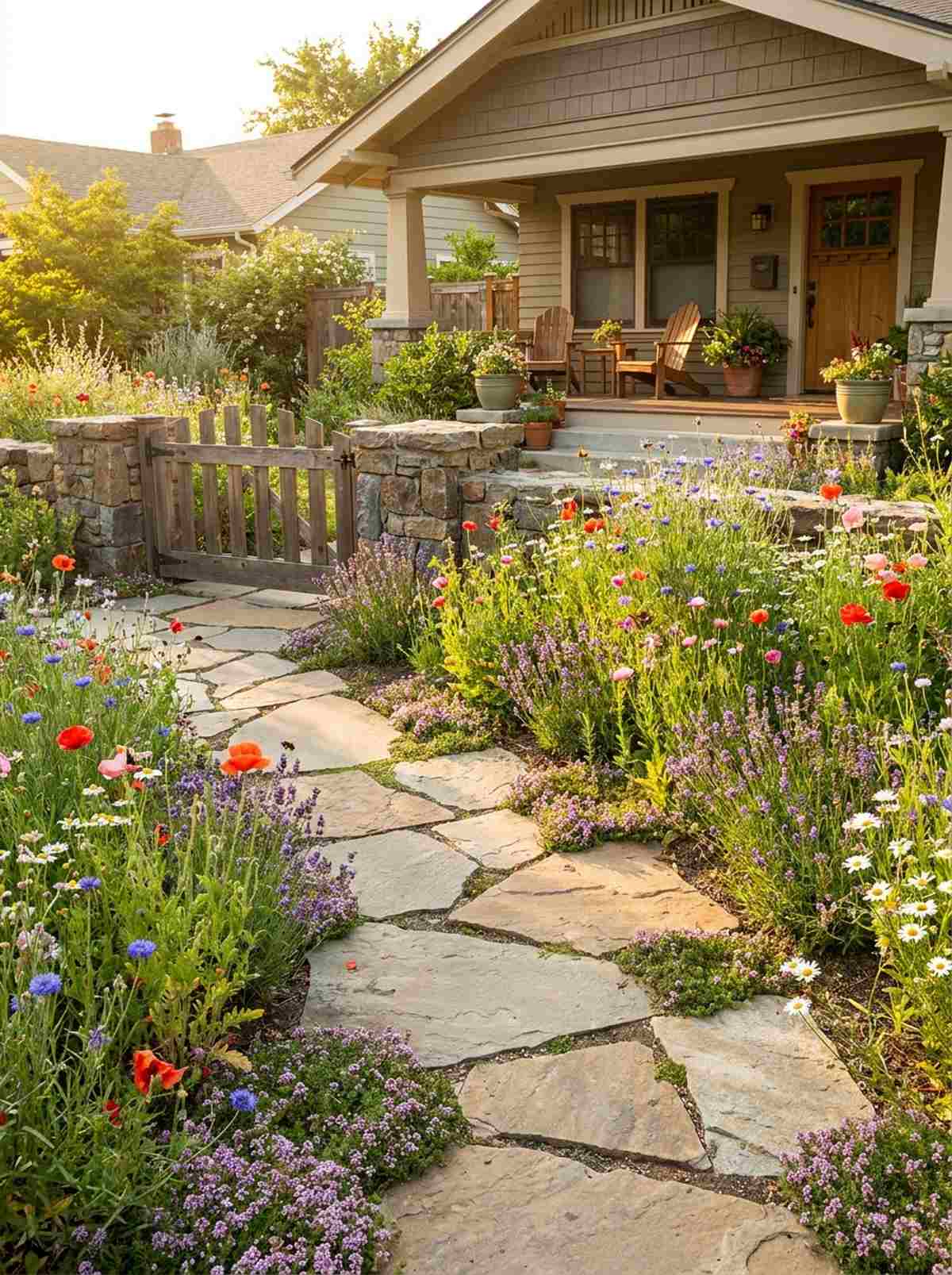irregular flagstone meadow