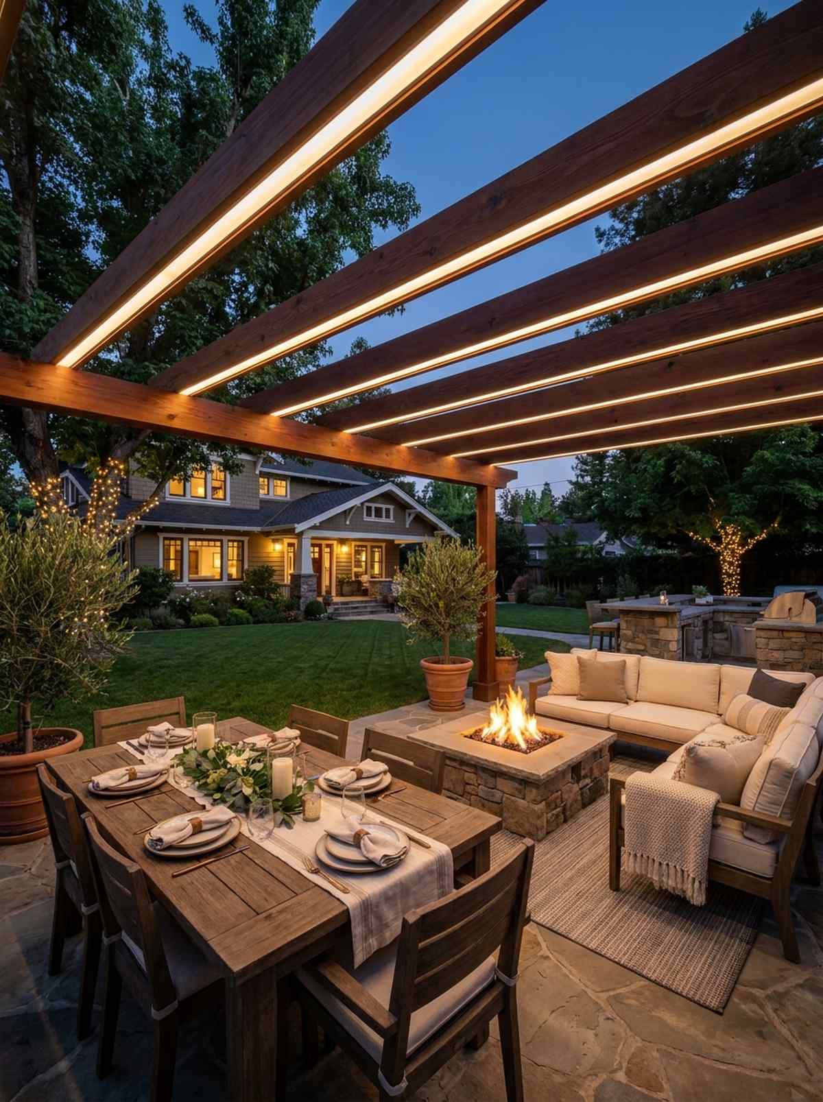 led integrated pergola beams