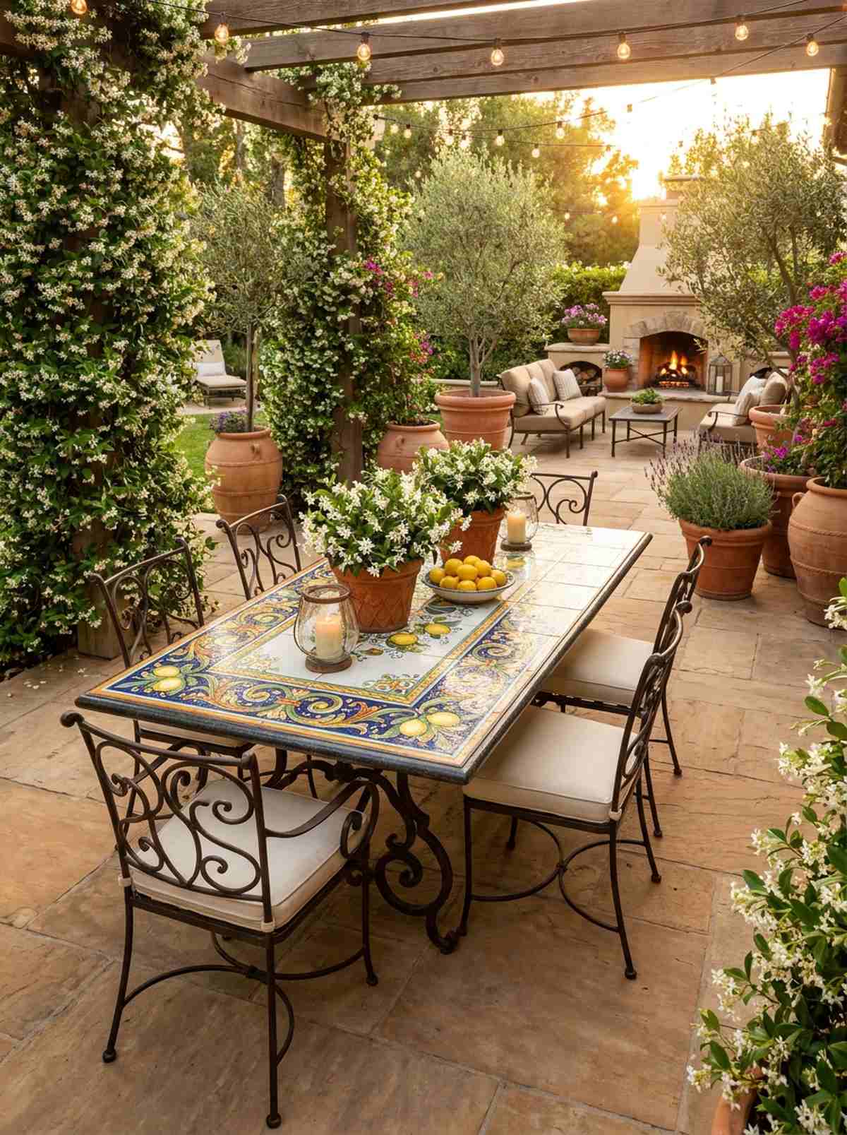 mosaic tile mediterranean table