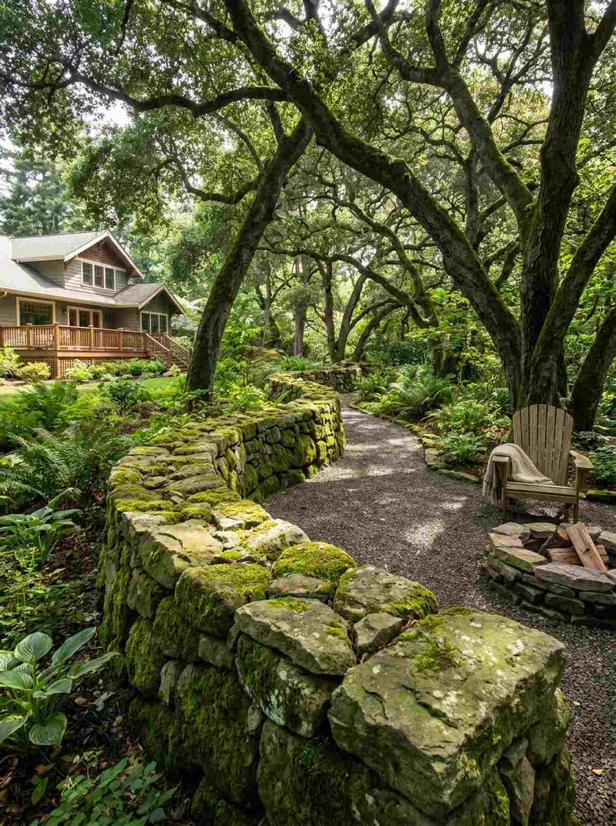 moss covered aged fieldstone